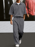 Effortlessly Cozy Polo Shirt Pants Set