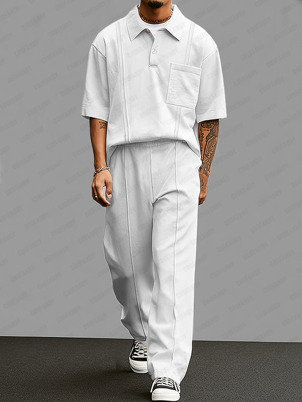 Classy Casual Polo Shirt Pants Set