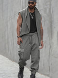 Unique Open Front Asymmetric Vest Pants Set