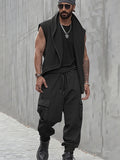 Unique Open Front Asymmetric Vest Pants Set
