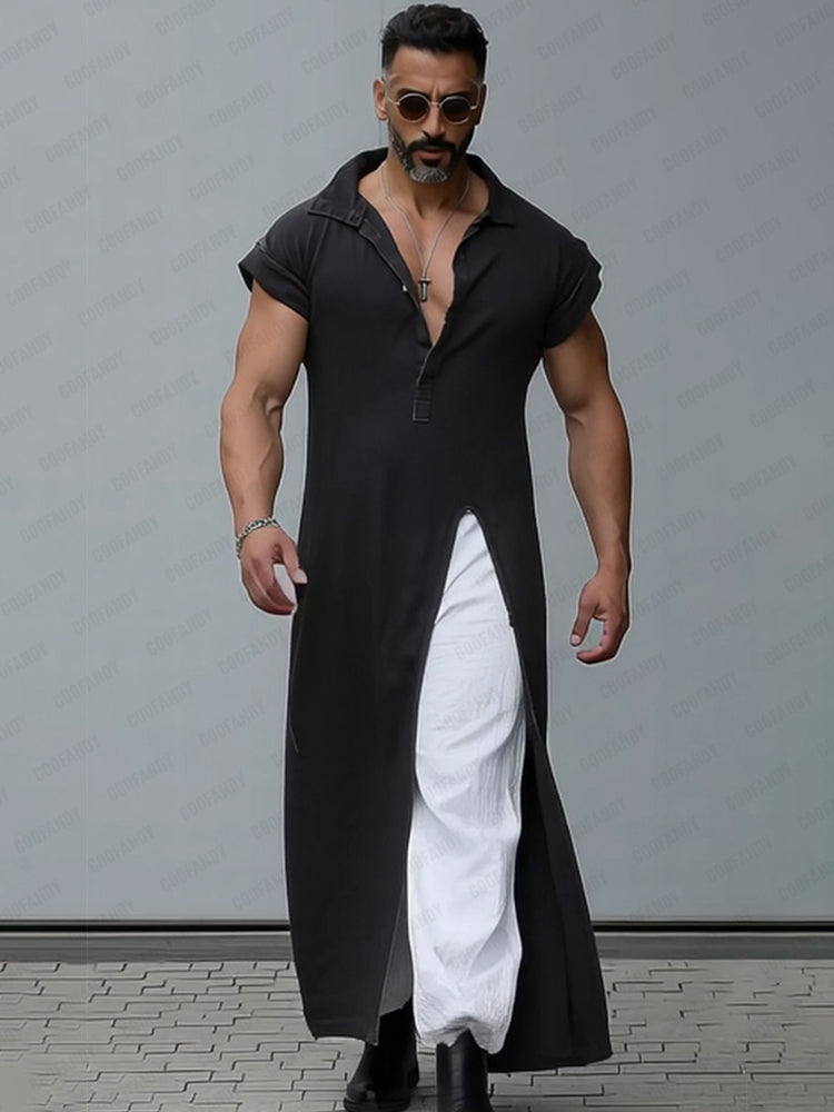 Fusion Style Slit Hem Longline Top