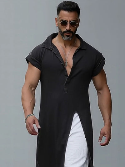 Fusion Style Slit Hem Longline Top