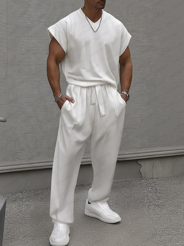 Versatile Street Fashion Tank Top Pants Set