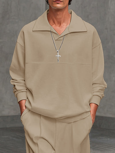 Casual Clean Style Sweatshirt Pants Set