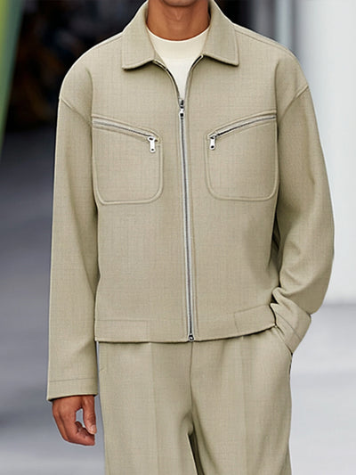 Casual Practical Design Jacket Pants Set