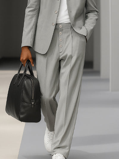 Elegant Stand Collar Blazer Pants Set
