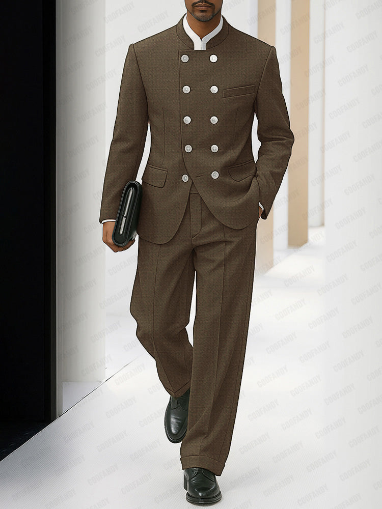 Elegant Tailored Double Breasted Suit Set
