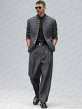 Urban Style Metallic Button Suit Set