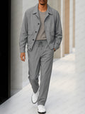 Casual Utility Style Jacket Pants Set