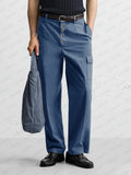 Versatile Button Front Design Suit Pants