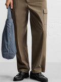 Versatile Button Front Design Suit Pants