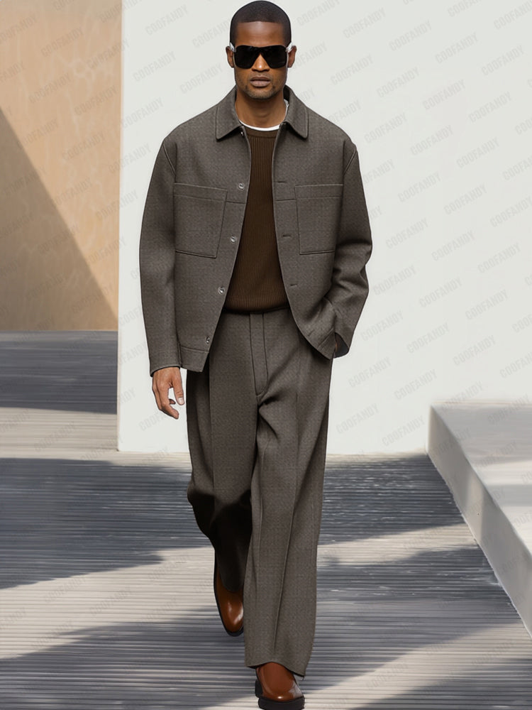 Essential Dual Pocket Jacket Pants Set