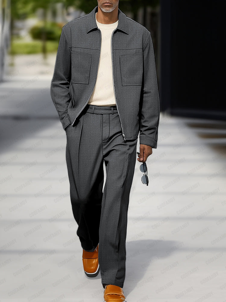 Classic Utility Dual Pocket Jacket Set