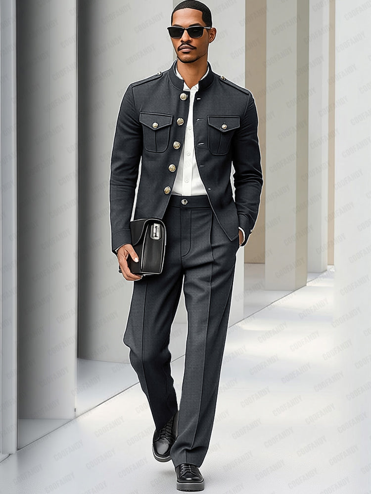 Modern Utility Cargo Jacket Pants Set