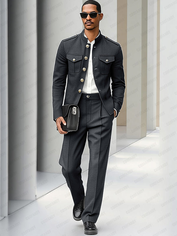 Modern Utility Cargo Jacket Pants Set