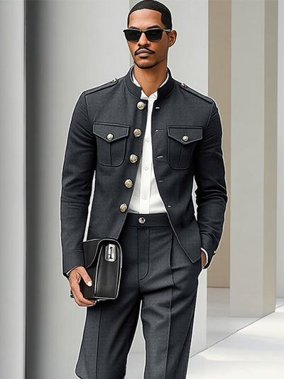 Modern Utility Cargo Jacket Pants Set