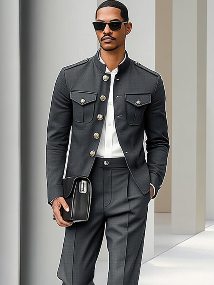 Modern Utility Cargo Jacket Pants Set