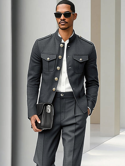 Modern Utility Cargo Jacket Pants Set