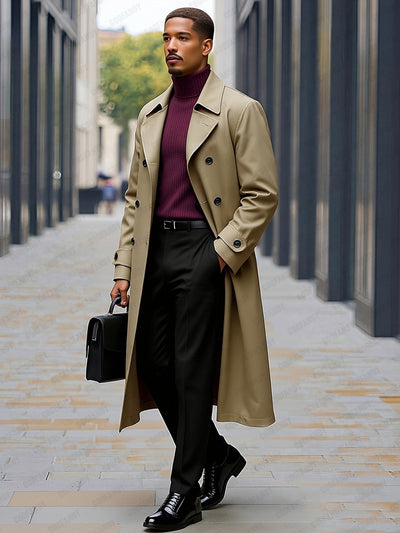 Comfort Double Breasted Lined Trench Coat