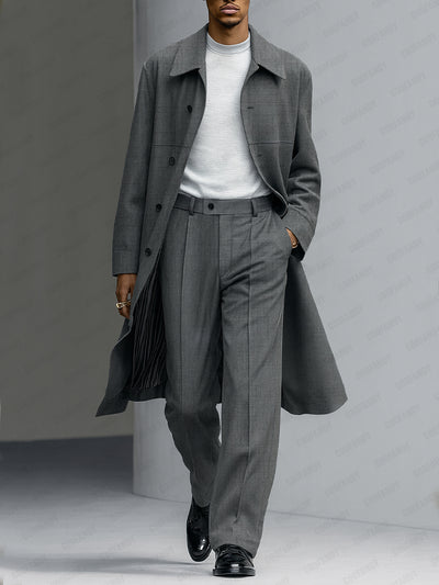 Quiet Luxury Style Trench Coat Pants set