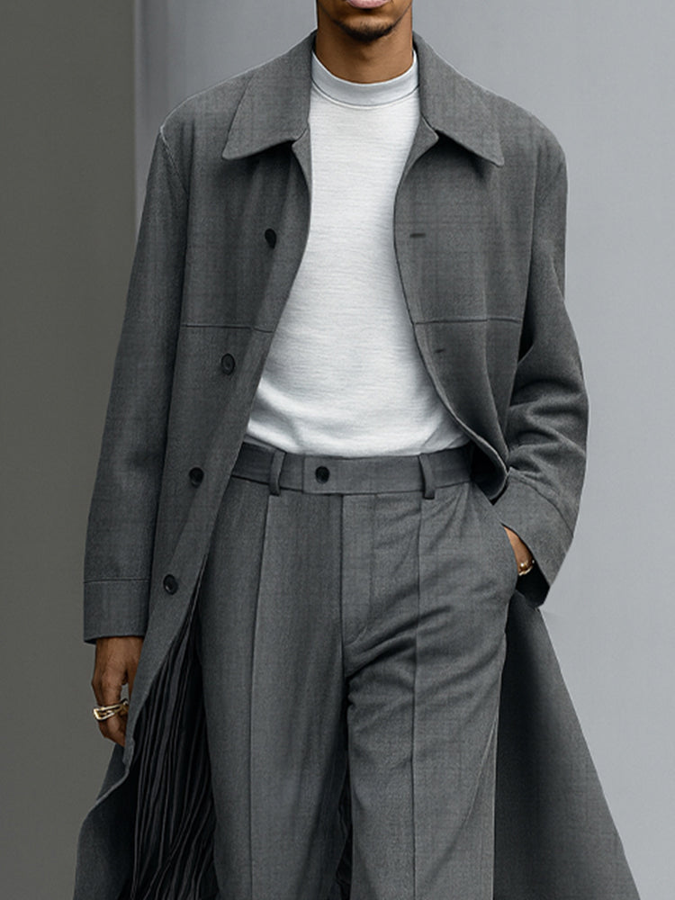 Quiet Luxury Style Trench Coat Pants set