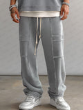 Casual Raw Edge Design Straight Pants