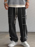 Casual Raw Edge Design Straight Pants