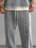 Casual Raw Edge Design Straight Pants