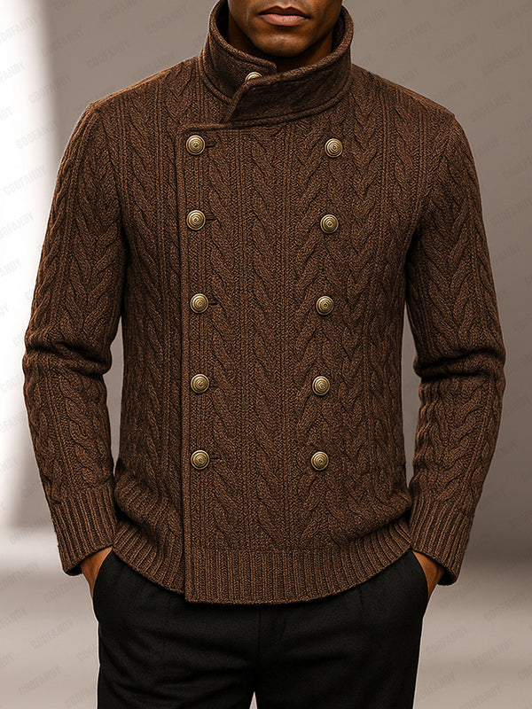 Casual Double Breasted Turtleneck Sweater