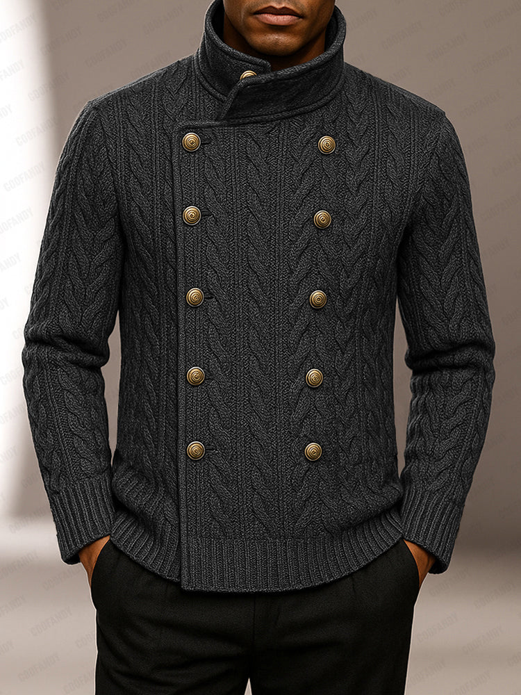 Casual Double Breasted Turtleneck Sweater
