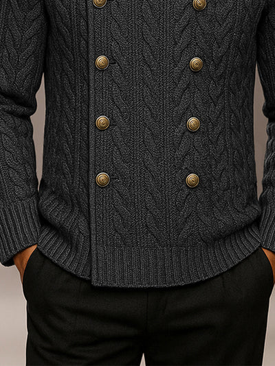 Casual Double Breasted Turtleneck Sweater