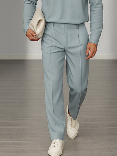 Modern Contrast Collar Matching Set