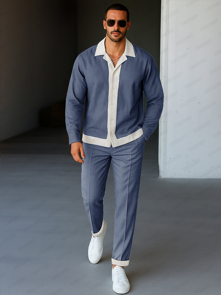 Everyday Casual Color Block Matching Set