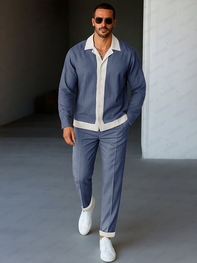 Everyday Casual Color Block Matching Set