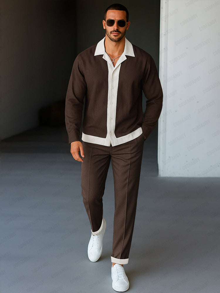 Everyday Casual Color Block Matching Set