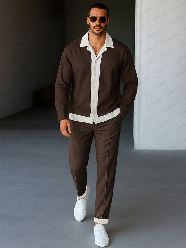 Everyday Casual Color Block Matching Set