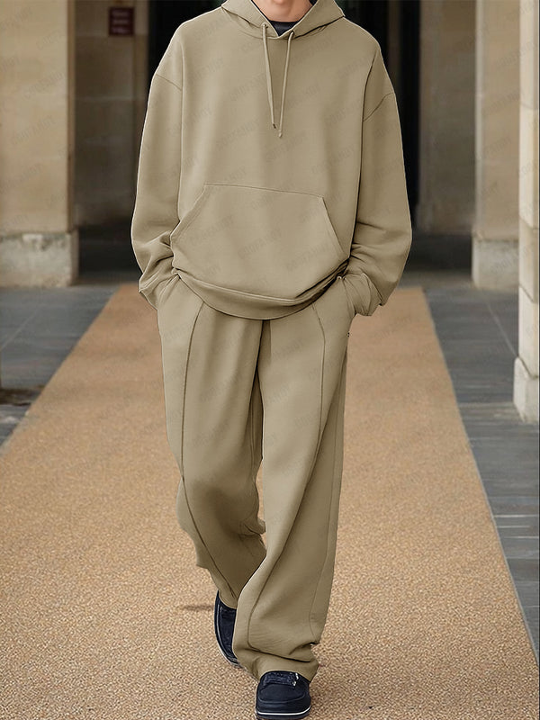 Casual Relaxed Style Hoodie Pants Set