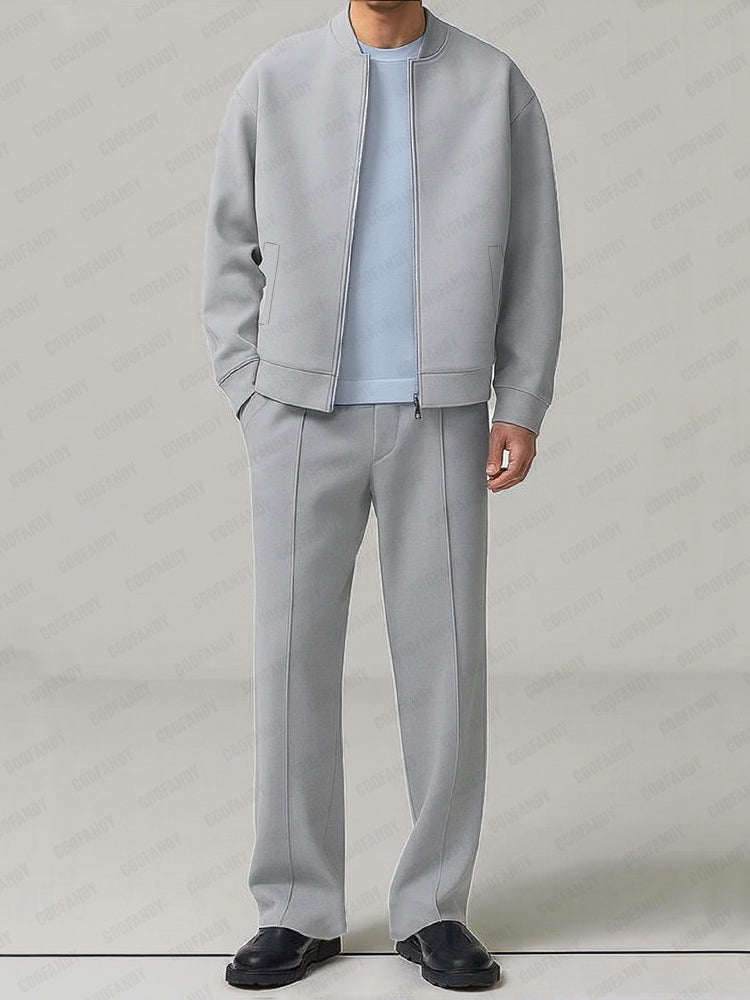 Simple Elegant Jacket Pants Set