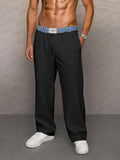 Casual Comfy Plaid Panel Sweatpants