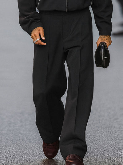 Stylish Contrast Stitch Jacket Pants Set