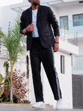 Modern Side Stripe Blazer Pants Set
