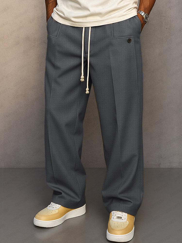 Men's Urban Style Drawstring Pants for Men– Casual Elastic Waist