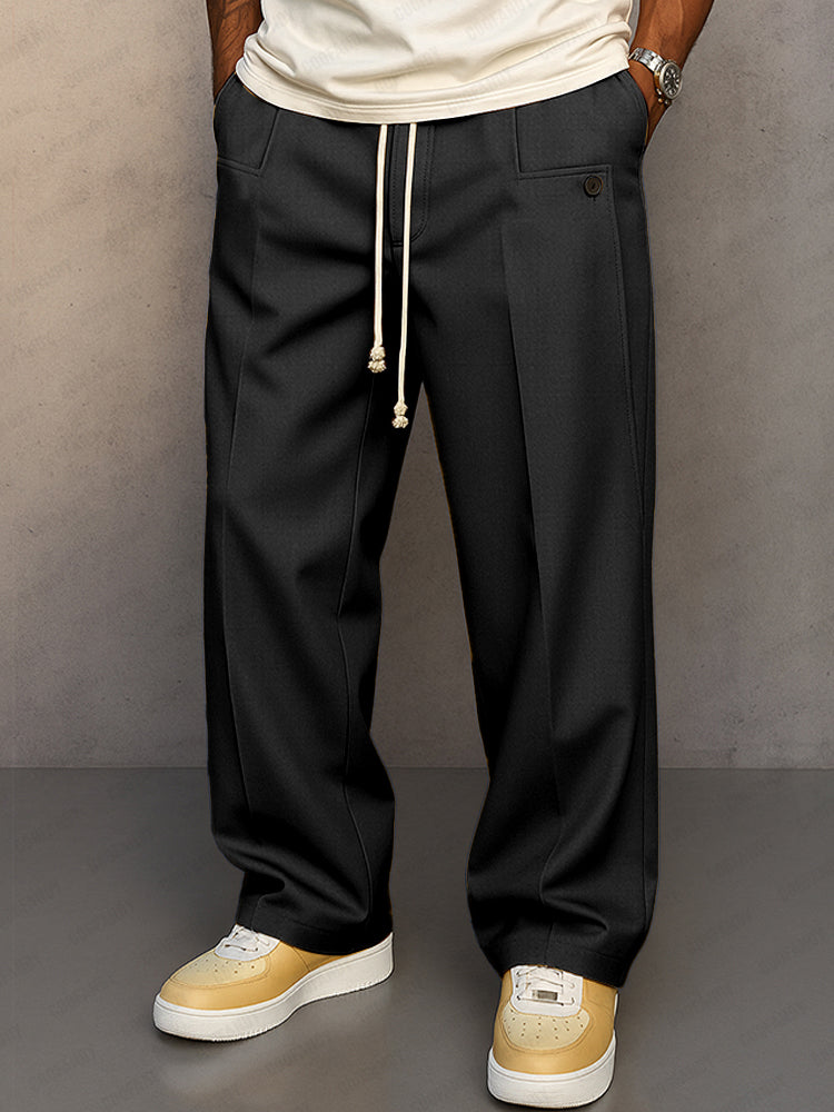 Men's Urban Style Drawstring Pants for Men– Casual Elastic Waist