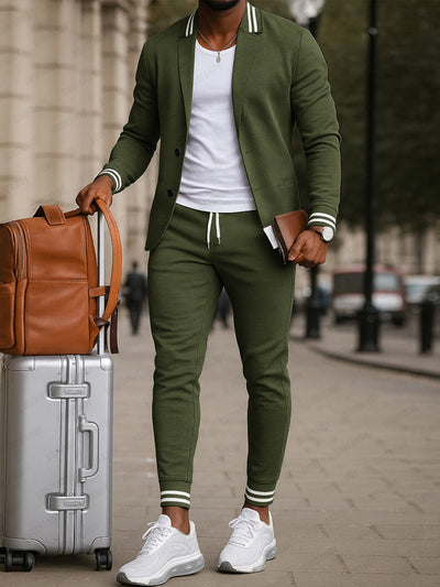 Athletic Inspired Blazer Pants Set