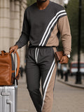 Casual Color Blocked Sweatsuit Set