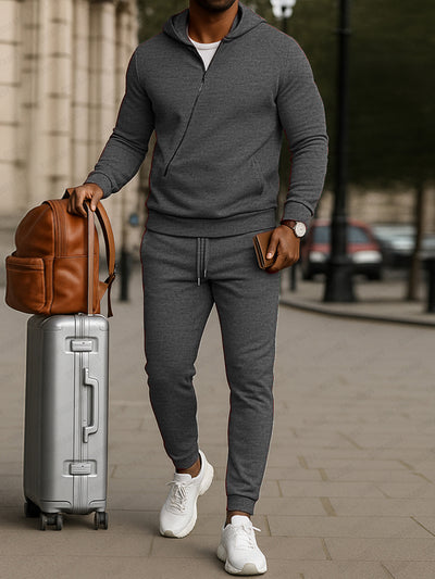 Comfy Asymmetrical Design Tracksuit Set