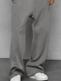 Suede Splicing Loose Fit Pants