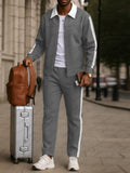 Urban Color Block Design Jacket Pants Set