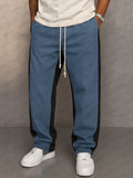 Suede Loose Fit Contrast Color Pants