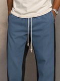 Suede Loose Fit Contrast Color Pants